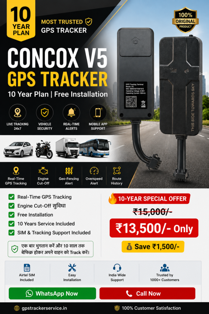 Concox V5 GPS Tracker 10 Year Plan Free Installation